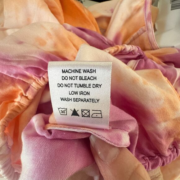 Revolve Tularosa Dolce Deep-V Pastel Tie Dye Pintuck Top Cuff Ties Medium - Picture 12 of 13